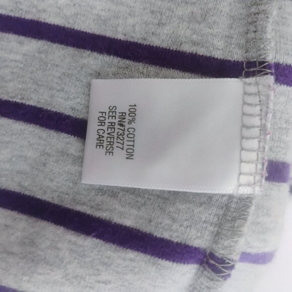 Croft & Barrow Gray Purple Stripe Long Sleeve Tee XL - Picture 4 of 6